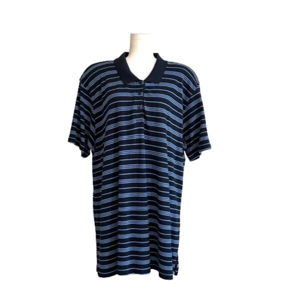 Elisabeth by Liz Claiborne Blue Striped Collared Short Sleeve Polo Top Shirt 3X - Picture 1 of 12